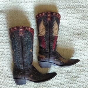 NWT Old Gringo Western Cowboy Boots Eagle Inlay Genuine Leather!